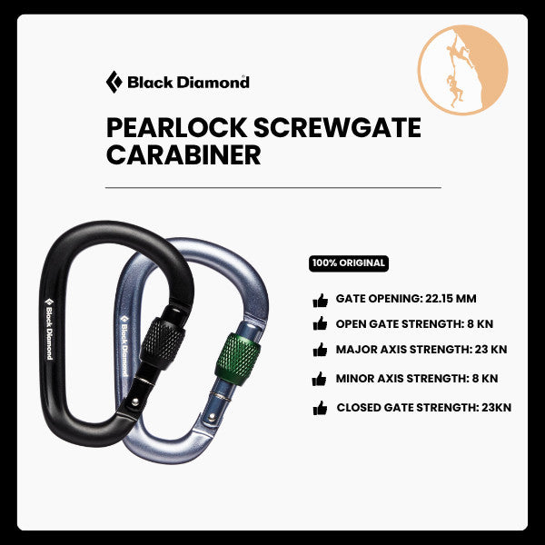 Karabiner Panjat Tebing - Black Diamond PearLock Screwgate Carabiner