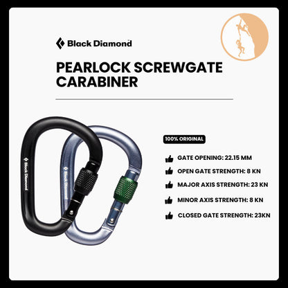 Karabiner Panjat Tebing - Black Diamond PearLock Screwgate Carabiner