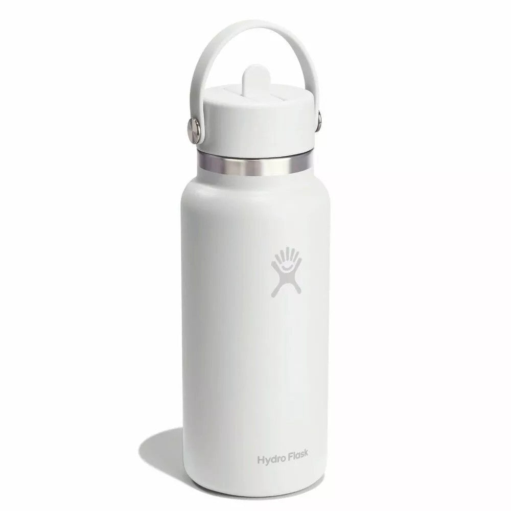 Botol Minum/Tumbler Dengan Sedotan - Hydro Flask Wide Mouth Flex Straw Cap 32oz/946ml (White 2.0)