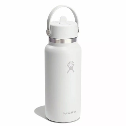Botol Minum/Tumbler Dengan Sedotan - Hydro Flask Wide Mouth Flex Straw Cap 32oz/946ml (White 2.0)