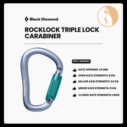 Karabiner Panjat Tebing - Black Diamond Rocklock Triple Lock Carabiner