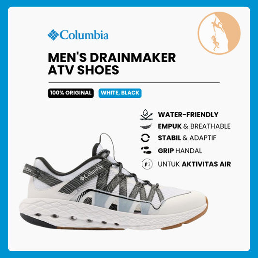Sepatu Untuk Aktivitas Air - Columbia Men's Drainmaker ATV Shoe (White, Black)