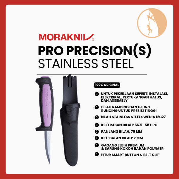 Pisau Stainless Steel Presisi/Konstruksi/Crafting - Morakniv Pro Precision (S)