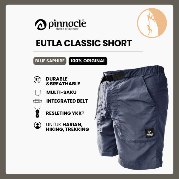 Celana Pendek Gunung/Outdoor - Pinnacle Eutla Classic Short (Blue Saphire)