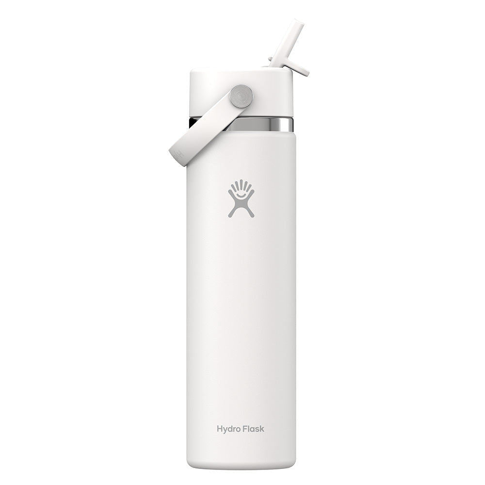 Botol Minum/Tumbler - Hydro Flask Wide Mouth Flex Straw Cap 24oz/710ml (White 2.0)