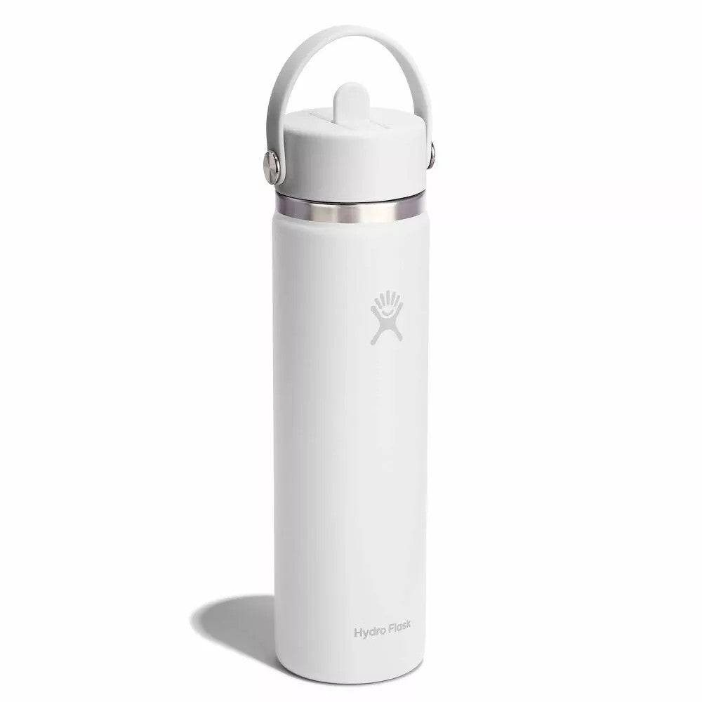 Botol Minum/Tumbler - Hydro Flask Wide Mouth Flex Straw Cap 24oz/710ml (White 2.0)