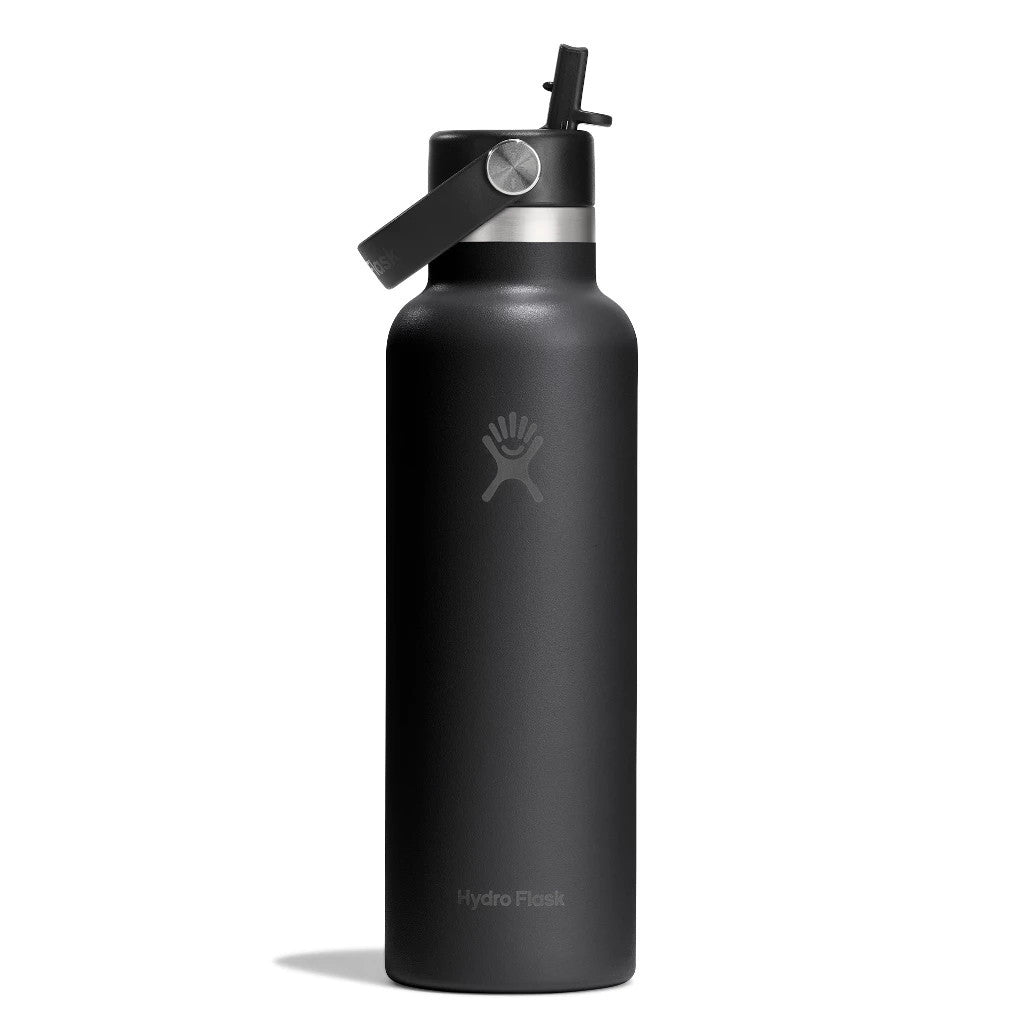 Botol Minum/Tumbler Dengan Sedotan - Hydro Flask Standard Flex Straw Cap 21oz/621ml (Black 2.0)