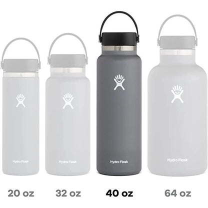 Botol Minum/Tumbler - Hydro Flask Wide Mouth Flex Cap 40oz/1182ml (Black 2.0)