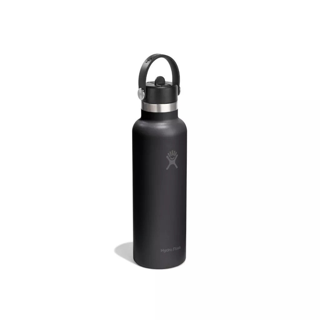 Botol Minum/Tumbler Dengan Sedotan - Hydro Flask Standard Flex Straw Cap 21oz/621ml (Black 2.0)