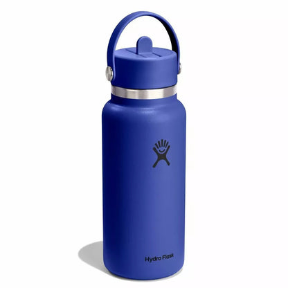 Botol Minum/Tumbler Dengan Sedotan - Hydro Flask Wide Mouth Flex Straw Cap 32oz/946ml (Capri Blue)