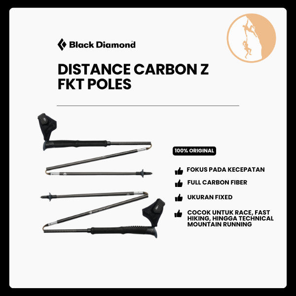 Trekking Pole Lipat Super Ringan Trail Running - Black Diamond Distance Carbon Z FKT Poles