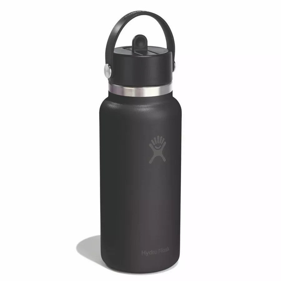 Botol Minum/Tumbler Dengan Sedotan - Hydro Flask Wide Mouth Flex Straw Cap 32oz/946ml (Black 2.0)