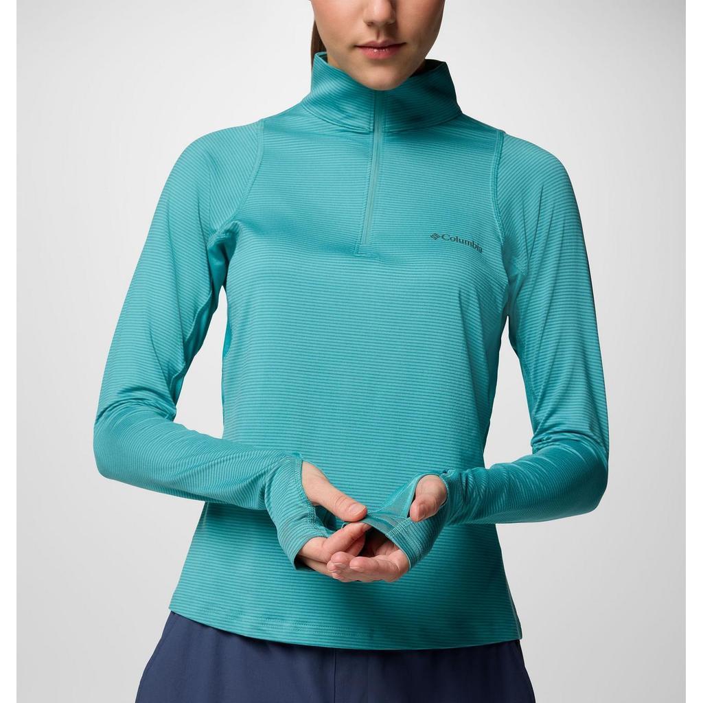 Columbia Women's Weekend Ascent™ Half Zip Shirt (Teal) – Baju Hiking & Outdoor Wanita