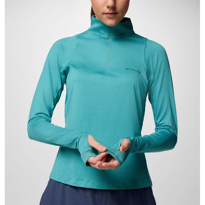 Columbia Women's Weekend Ascent™ Half Zip Shirt (Teal) – Baju Hiking & Outdoor Wanita