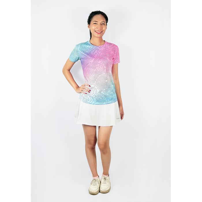 Kaos Olahraga Dry Fit Wanita - Trijee Madalena II / Women Short Sleeve (White Contour)