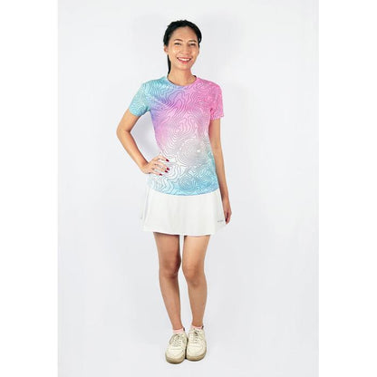 Kaos Olahraga Dry Fit Wanita - Trijee Madalena II / Women Short Sleeve (White Contour)