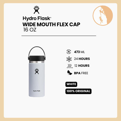 Hydro Flask Wide Mouth Flex Cap 16oz/473ml - WHITE
