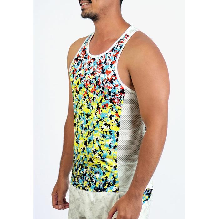 Kaos Singlet/Tank Top Lari Pria - Trijee MD Racerback Men (Multi Dots)