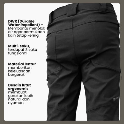 Celana Gunung Pria - Pinnacle Vetta Pro Hike Pant (Black)