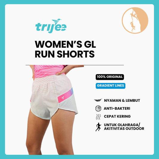 Celana Pendek Lari Wanita - Trijee GL Run Shorts Women (Gradient Lines)