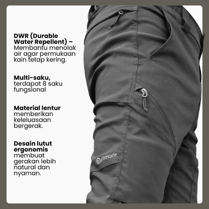 Celana Gunung Pria - Pinnacle Vetta Pro Hike Pant (Dark Grey)
