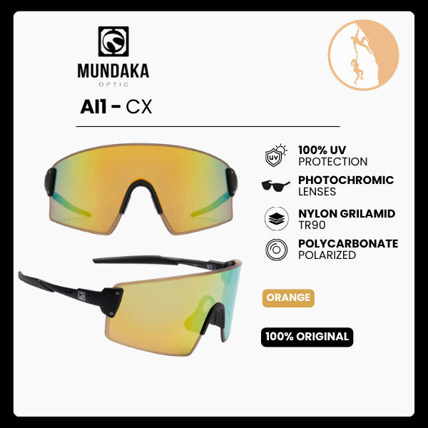 Mundaka Optic AI1 (Orange / CX Full Revo) - Eyewear/Sunglasses/Kacamata Sport