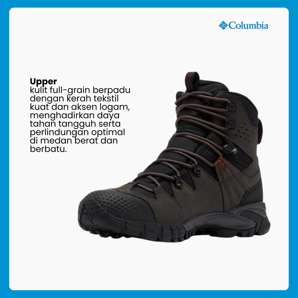 Sepatu Hiking Boots Pria - Columbia Men's GeoTerra™ OutDry™ Leather Hiking Boot - Black/Spice