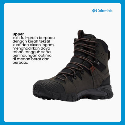Sepatu Hiking Boots Pria - Columbia Men's GeoTerra™ OutDry™ Leather Hiking Boot - Black/Spice