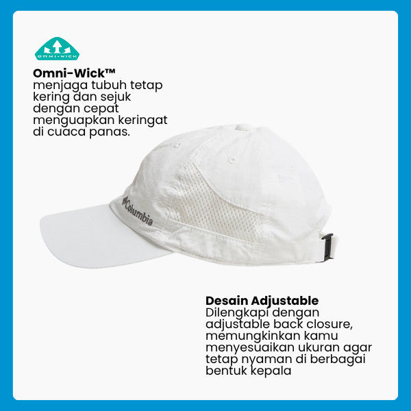 Topi Outdoor Unisex Columbia Tech Shade II Hat (White)