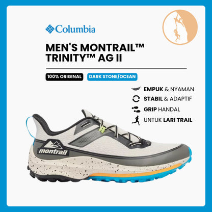 Sepatu Lari/Trail Running Pria - Columbia  Men's Montrail Trinity AG II Trail Running Shoes (Dark Stone/Ocean Blue)