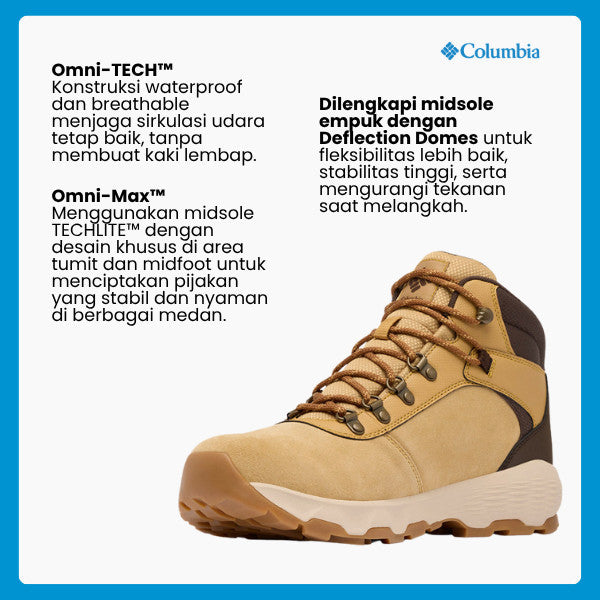 Sepatu Hiking Boots Pria - Columbia Men's Newton Wander™ Walking Boots (Curry, Cordovan)