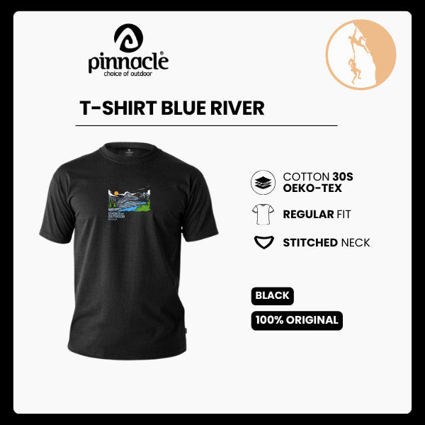 Pinnacle T-Shirt Blue River - Black