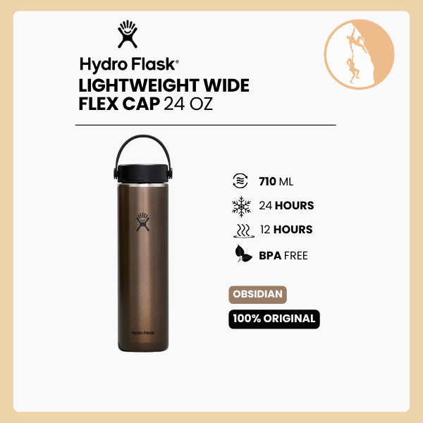 Hydro Flask Lightweight Wide Flex Cap Obsidian 24oz