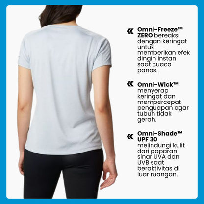 Kaos  Olahraga Wanita  - Columbia Womens Zero Rules SS Shirt (Cirrus Grey Heather)