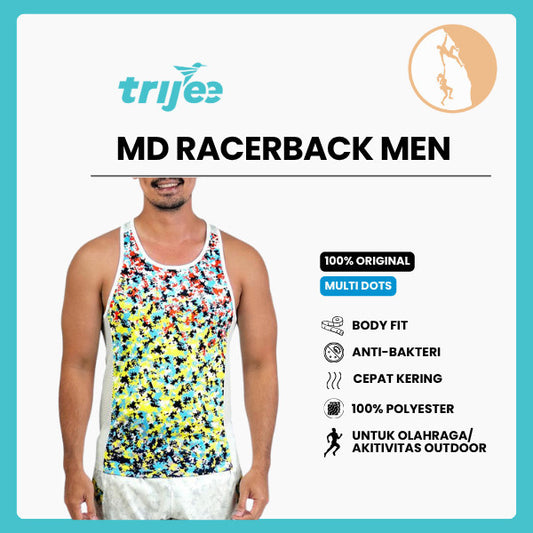 Kaos Singlet/Tank Top Lari Pria - Trijee MD Racerback Men (Multi Dots)