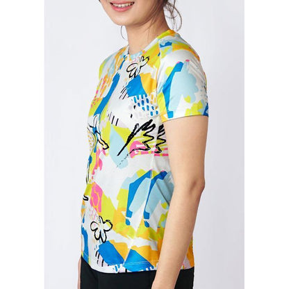 Kaos Olahraga Wanita - Trijee Norinda Women Short Sleeve (White Lime)