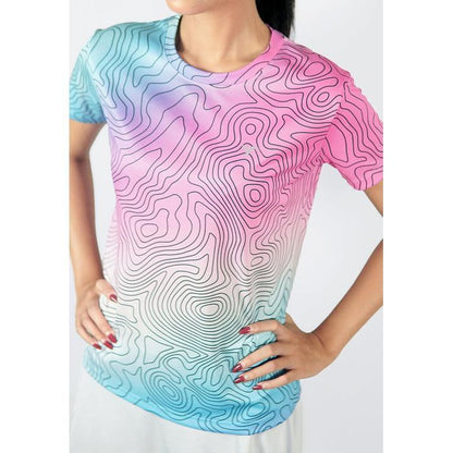 Kaos Olahraga Dry Fit Wanita - Trijee Madalena II / Women Short Sleeve (White Contour)