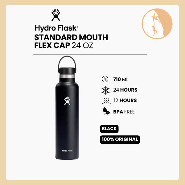 Hydro Flask Standard Mouth Flex Cap 24oz/710ml - BLACK