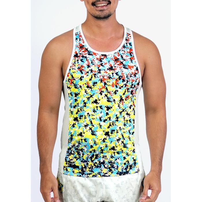 Kaos Singlet/Tank Top Lari Pria - Trijee MD Racerback Men (Multi Dots)