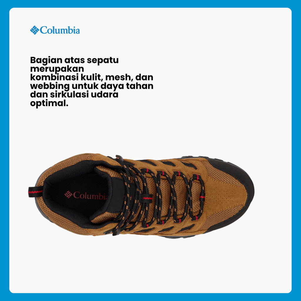 Sepatu Hiking Pria Mid-cut Boots - Columbia Men's Crestwood™Mid Waterproof Boots - Camel Brown/Mountain Red