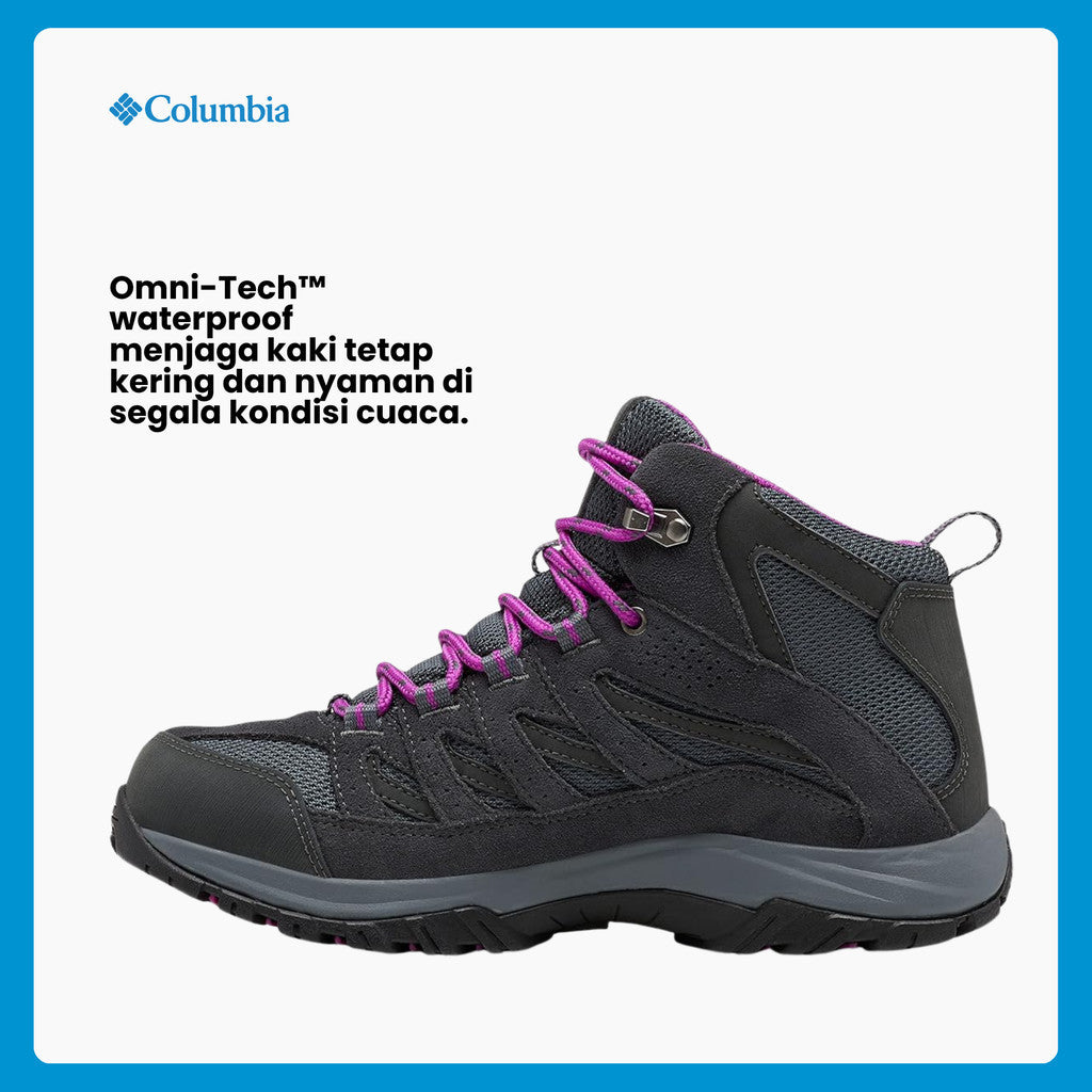 Sepatu Hiking Wanita Mid-cut Boots - Columbia Women's Crestwood™Mid Waterproof Boots - Graphite/Bright Plum