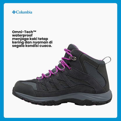 Sepatu Hiking Wanita Mid-cut Boots - Columbia Women's Crestwood™Mid Waterproof Boots - Graphite/Bright Plum