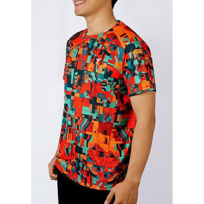Kaos Olahraga Pria - Trijee Numa Men Jersey Short Sleeve (Turqoise Orange)