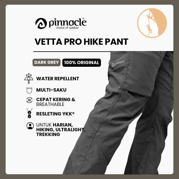 Celana Gunung Pria - Pinnacle Vetta Pro Hike Pant (Dark Grey)