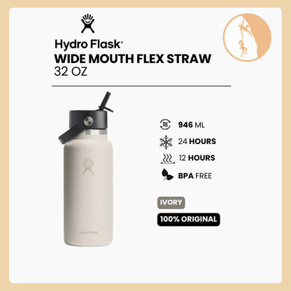 Hydro Flask Wide Flex Straw Cap 32oz/ 946ml - IVORY