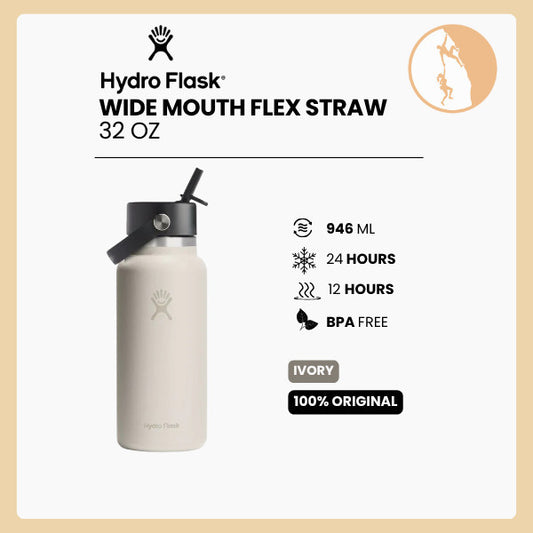 Hydro Flask Wide Flex Straw Cap 32oz/ 946ml - IVORY