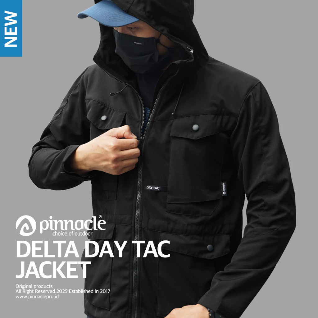 Jaket Pria Ripstop Multi Saku - Pinnacle Delta Day Tac Jacket (Black)