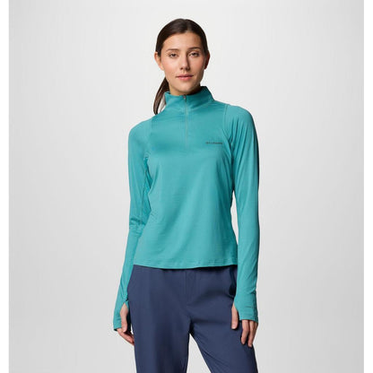 Columbia Women's Weekend Ascent™ Half Zip Shirt (Teal) – Baju Hiking & Outdoor Wanita