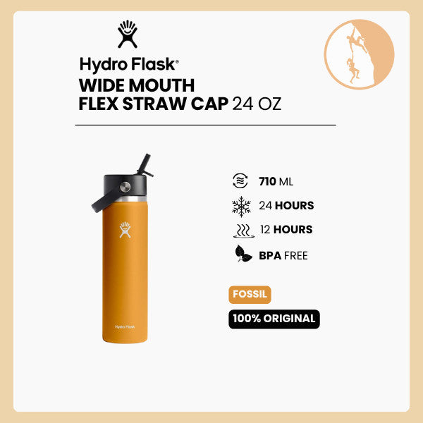 Hydro Flask Wide Mouth Flex Straw Cap 24oz/710 ml- FOSSIL