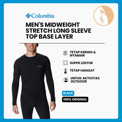 Kaos Dalam Pria Lengan Panjang Thermal - Columbia Men's Midweight Stretch Long Sleeve Top Base Layer